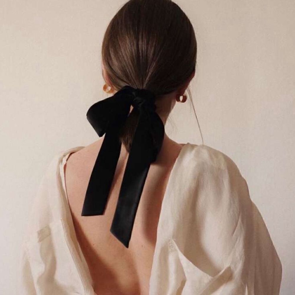 Velvet bow hair band #1434